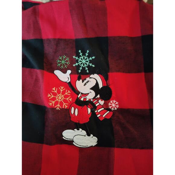 Disney Buffalo Plaid Robe Mickey Mouse Santa Christmas Adult Small holiday - Picture 3 of 5